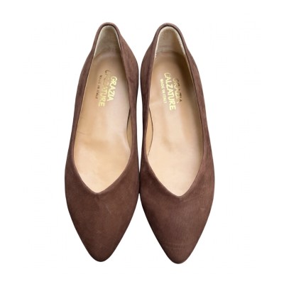 ballerina Vale in camoscio  cioccolato