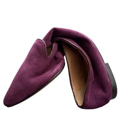 ballerina Ines in camoscio burgundy lavorazione a sacchetto
