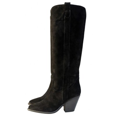 stivale Perla in camoscio nero