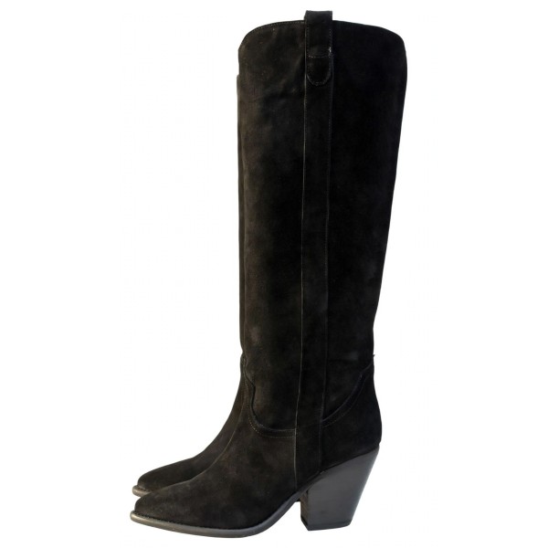 stivale Perla in camoscio nero