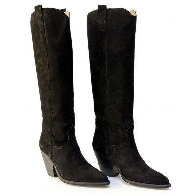 stivale Perla in camoscio nero