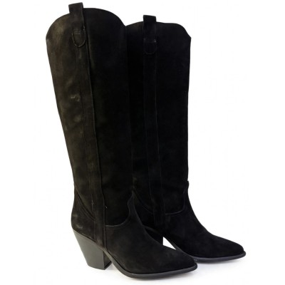 stivale Perla in camoscio nero