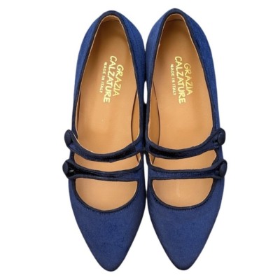 ballerina Katia in velluto blu