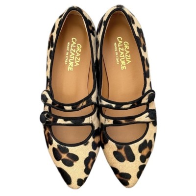ballerina Katia in pelle animalier maculato