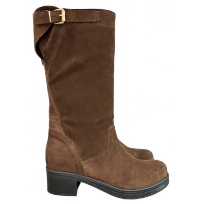 stivale Marta in camoscio marrone