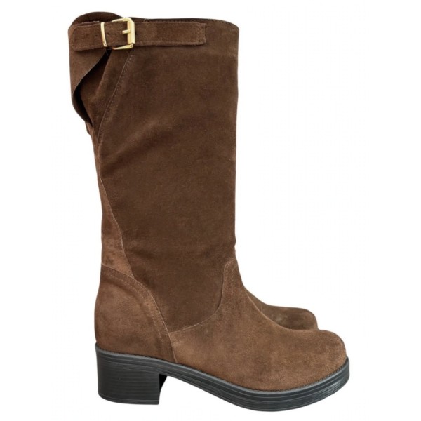 stivale Marta in camoscio marrone