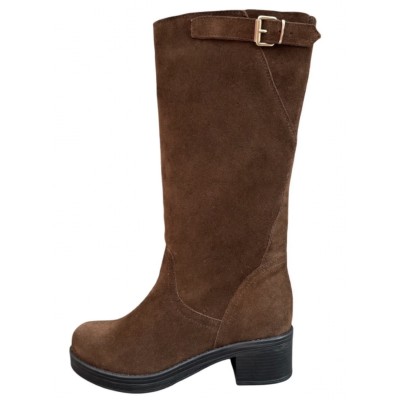 stivale Marta in camoscio marrone