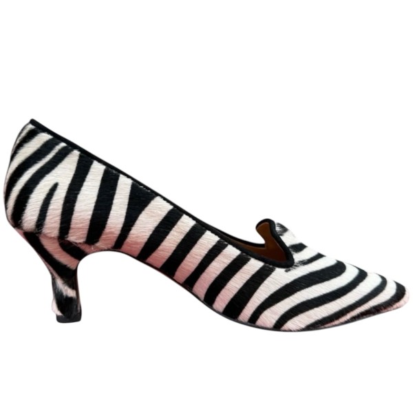 décolleté Venere in pelle animalier zebrato