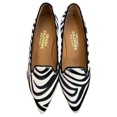 décolleté Venere in pelle animalier zebrato